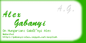 alex gabanyi business card